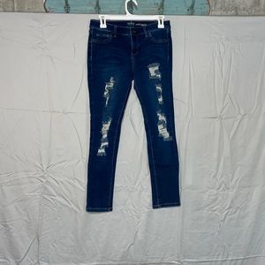 Ripped Dark Wash Skinny Jeans